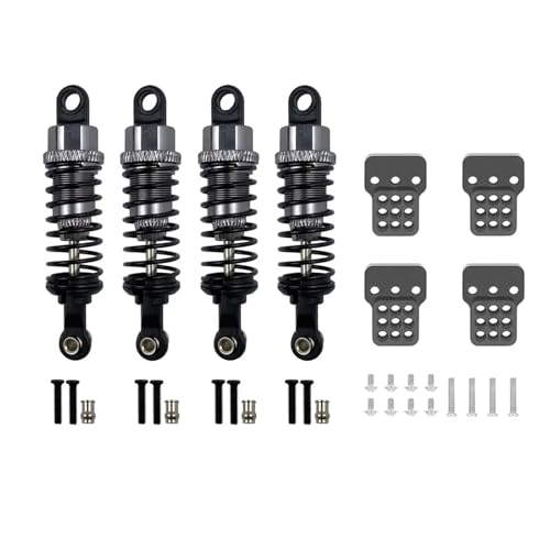 Kompatibel Mit WPL C14 C24 Für MN D90 D91 Für MN99 99s RC-Autoteile, Verstellbarer Ölgefüllter Metall-Stoßdämpfer Mit Stoßdämpferturm Ferngesteuerte Autoteile(All Gray) von JVRWSC