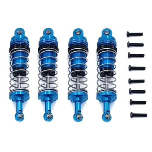 Kompatibel Mit Wltoys 144001 124019 124018 RC-Auto-Upgrade-Teile Zubehör Einstellbarer Stoßdämpfer Aus Metall RC-Zubehör(Blue,4pcs) von JVRWSC