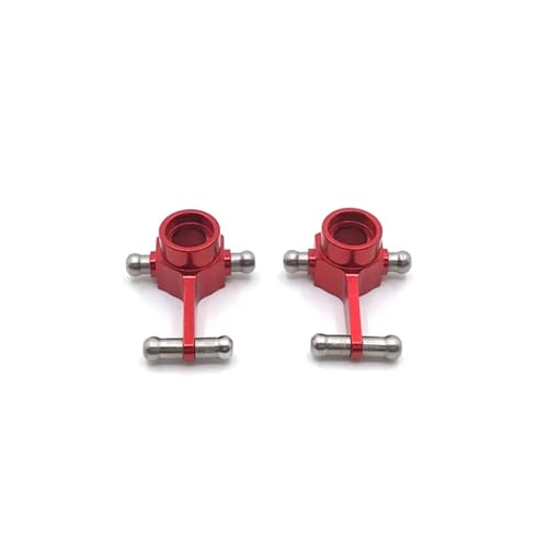 Kompatibel Mit Wltoys 284131 K969 K979 K989 K999 P929 P939 1/28 RC-Auto-Upgrade-Teile, 2-teilige Metall-Vorderrad-Lenkschale RC-Zubehör(Red) von JVRWSC