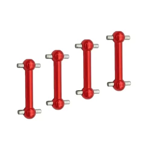 RC Auto Antriebswelle Kompatibel Mit Tamiya TT02D TT02S Für TT-02 1/10 RC Crawler Fahrzeug Auto Upgrade Änderung Teil 4Pcs Antriebswelle Hundeknochen(Red) von JVRWSC