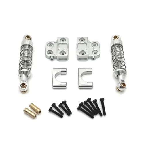 RC-Auto Stoßdämpfer Kompatibel Mit MN82 LC79 1/12 RC Autoteile Hinterachse Stoßdämpfer Und Fixiert Für Sitz Mount Bracket Set(Silver) von JVRWSC