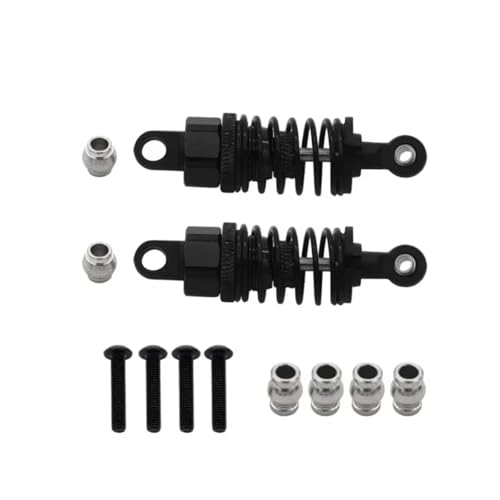 RC-Auto Stoßdämpfer Kompatibel Mit Tamiya Für TT01 Für TT02 1/10 RC Auto Upgrade-Teile 2-teiliges Stoßdämpfer-Dämpfer-Set Aus Aluminiumlegierung(Black) von JVRWSC