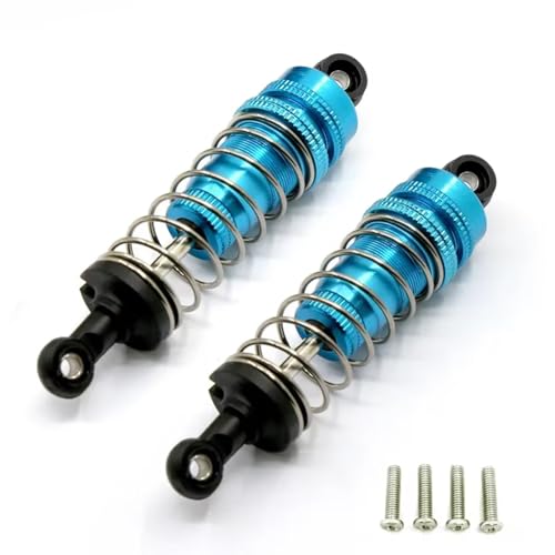 RC-Auto Stoßdämpfer Kompatibel Mit WLtoys 144001-1316 1/14 Rc Auto Metallzubehör Vorne Hinten Stoßdämpfer 80MM Teile(BlueA) von JVRWSC