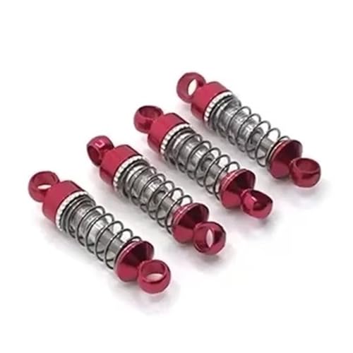 RC-Auto Stoßdämpfer Kompatibel Mit WLtoys K989 K969 K979 P929 1/28 RC Auto Ersatz 4 Stück Stoßdämpfer-Upgrade-Teile Aus Aluminiumlegierung(Red) von JVRWSC