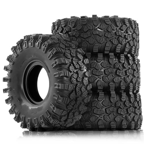 RC Autoreifen Felge Kompatibel Mit Wraith Rr10 Für Scx10 H8h Für Wrangler 1/10 RC Crawler Car Upgrade-Teile, 4 Stück, 2,2 Zoll, Der Gummireifen 136 X 58 Mm von JVRWSC