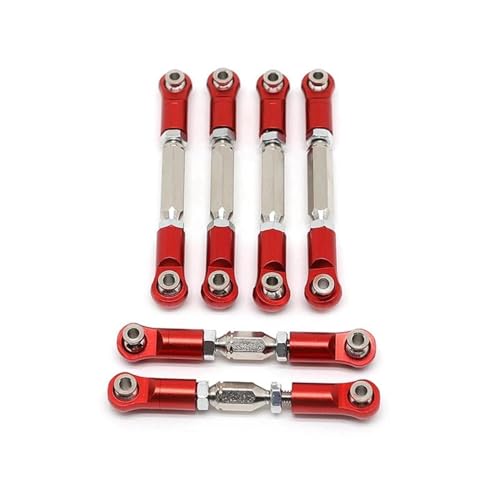RC Car Spurstange Kompatibel Mit Arrma Für Granite Für SENTON Für VORTEKS Für Typhon Für Big 1/10 RC Car Upgrade-Teile Metall Spurstangen Linkage Links Set(Red) von JVRWSC