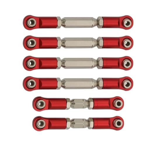 RC Car Spurstange Kompatibel Mit Arrma Für Granite Für SENTON Für VORTEKS Für Typhon Für Big Für Rock 1/10 RC-Auto-Upgrade-Teile Metall-Spurstangen-Verbindungssatz(Red) von JVRWSC