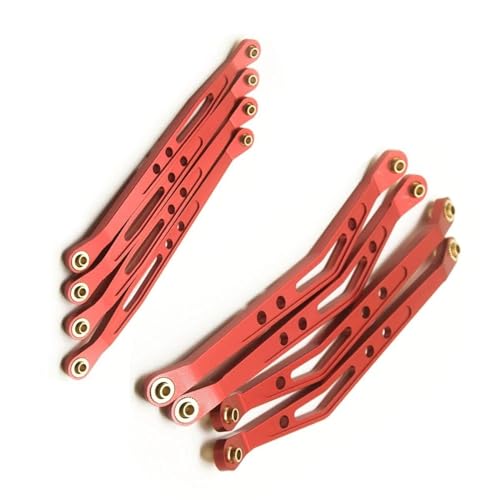 RC Car Spurstange Kompatibel Mit Axial Für Wraith 90018 1/10 RC Crawler Auto Aluminium Legierung Link Stange Oberen Unteren Arm Chassis Suspension Verknüpfung(Red,Upper Lower Links) von JVRWSC