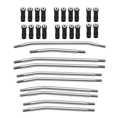 RC Car Spurstange Kompatibel Mit Axial SCX10 SCX10II 90046 1/10 RC Crawler Auto 313mm/324mm Metall Link Set Linkage Lenkstange Mit Nylon End Kit(313mm) von JVRWSC