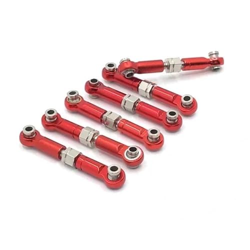 RC Car Spurstange Kompatibel Mit HS 18301 18302 18311 18312 18321 18322 1/18 RC-Auto-Upgrade-Teile, Einstellbare Gestänge, Zugstange, RC-Auto-Verbindungsstange(Red) von JVRWSC