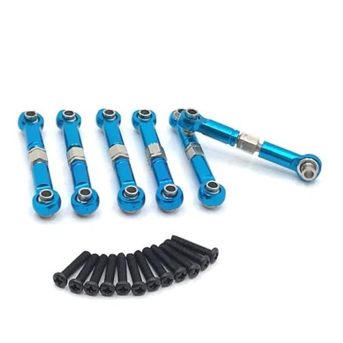 RC Car Spurstange Kompatibel Mit HS 18301 18302 18311 18312 18321 18322 6 Stück Metallverbindungsstange Spurstangengestänge 1/18 RC Auto Upgrade Teile Zubehör(Blue) von JVRWSC