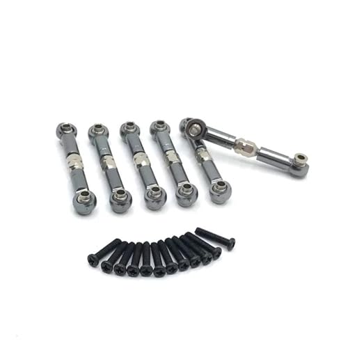 RC Car Spurstange Kompatibel Mit HS 18301 18302 18311 18312 18321 18322 6 Stück Metallverbindungsstange Spurstangengestänge 1/18 RC Auto Upgrade Teile Zubehör(Gray) von JVRWSC