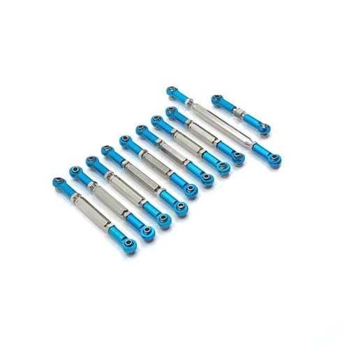 RC Car Spurstange Kompatibel Mit MN D90 D91 D96 MN98 99S Metall-Upgrade, Verstellbare Spurstange, Lenkstange, 1/12 RC-Auto-Upgrade-Teile(Blue) von JVRWSC