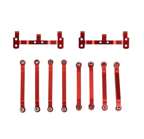 RC Car Spurstange Kompatibel Mit MN D90 D96 D99S MN98 MN99S Metall-Zugstangen-Verbindungsgestänge Mit Zugstangen-Montageset 1/12 RC-Car-Upgrade-Teile(Red) von JVRWSC