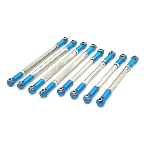 RC Car Spurstange Kompatibel Mit MN128 MN86 MN86S MN86K MN86KS Für MN G500 8-teiliges Metallverbindungsstangen-Zugstangengestänge-Set 1/12 RC-Auto-Upgrade-Teile-Zubehör(Blue) von JVRWSC