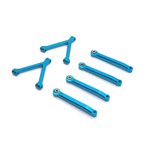 RC Car Spurstange Kompatibel Mit SG-2801 1/28 4WD RC Crawler Auto Upgrades Teile Zubehör Ersatzteile Metall 6 Stück RC Links Gestänge(Blue) von JVRWSC