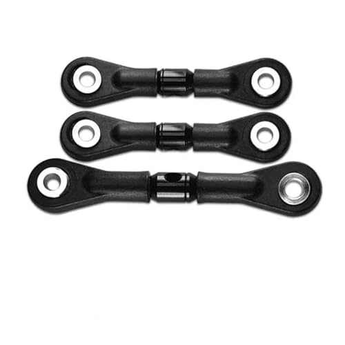RC Car Spurstange Kompatibel Mit Tamiya TT-02 TT-02T 1/10 RC-Auto-Tuning-Teile-Zubehör 3-teilige Lenkstange Servostange RC-Auto-Verbindungsstange(Black) von JVRWSC