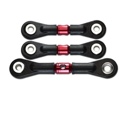 RC Car Spurstange Kompatibel Mit Tamiya TT-02 TT-02T 1/10 RC-Auto-Tuning-Teile-Zubehör 3-teilige Lenkstange Servostange RC-Auto-Verbindungsstange(Red) von JVRWSC