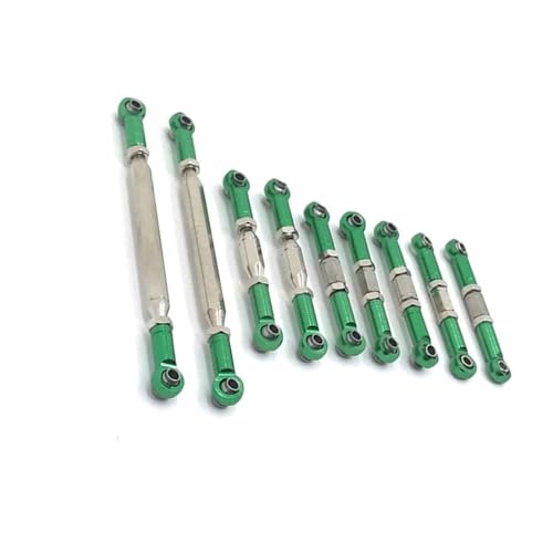 RC Car Spurstange Kompatibel Mit WLtoys 12428 12429 12423 FY-03 1/12 RC-Auto-Lenkstangensatz 9-teilig/Satz Lenkgelenkarm Zugstange RC-Auto-Verbindungsstange(Green) von JVRWSC