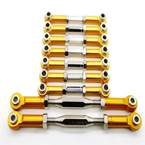 RC Car Spurstange Kompatibel Mit WLtoys K949 10428 1/10 RC-Autoteil, Lenkstangensatz Aus Aluminiumlegierung, RC-Lenkstangensatz, RC-Auto-Verbindungsstange(Yellow) von JVRWSC