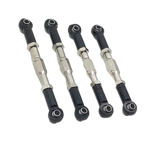 RC Car Spurstange Kompatibel Mit WPL C14 1/16 RC-Autoteil, 4-teiliger Lenkstangensatz Mit Radstand Aus Aluminiumlegierung, RC-Lenkstangensatz(Black) von JVRWSC