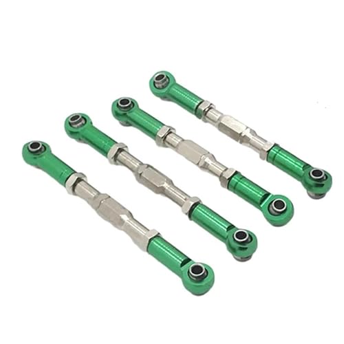 RC Car Spurstange Kompatibel Mit WPL C14 1/16 RC-Autoteil, RC-Autozubehör, Ersatzteile, RC-Upgrade-Teil, 4X Lenkstangensatz Aus Aluminiumlegierung(Green) von JVRWSC