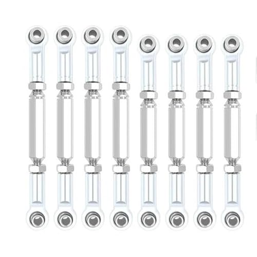 RC Car Spurstange Kompatibel Mit WPL C14 C24 1/16 RC Auto Upgrades Teile Metall Chassis Verbindungsstange Zugstangengestänge Und Spurstangenhalterung(White) von JVRWSC