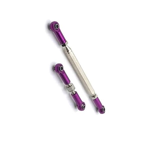RC Car Spurstange Kompatibel Mit WPL C14 C24 B14 B24 B16 B36 Für MN D90 MN99S Metallverstellbare Lenkstange Servoverbindung RC Auto Upgrade Teile(Purple) von JVRWSC