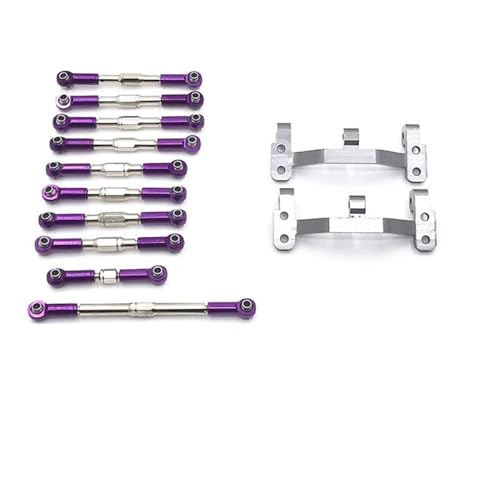 RC Car Spurstange Kompatibel Mit WPL C14 C24 C24-1 B14 B24 Metall Zugstange Lenkgestänge Basisset 1/16 RC Auto Upgrade Teile RC Links Gestänge(Purple) von JVRWSC