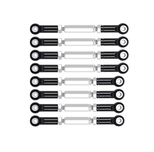 RC Car Spurstange Kompatibel Mit WPL D90 D91 C14 C24 1/16 RC-Auto-Tuning-Teile, Metall-Zugstange, Lenkservo-Verbindungsgestänge, Spurstangenköpfe, RC-Auto-Verbindungsstange(Black) von JVRWSC