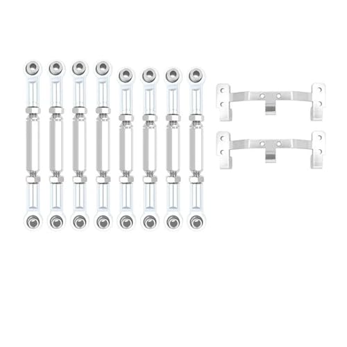 RC Car Spurstange Kompatibel Mit WPL Für MN D90 MN99S 1/12 RC Autozubehör, Metall-Chassis-Verbindungsstange, Zugstangengestänge Und Spurstangenhalterung(White) von JVRWSC