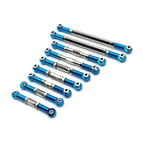 RC Car Spurstange Kompatibel Mit Wltoys 12429 Metall Vorne Hinten Spurstange Gestänge Servo Link Lenkstange Set 1/12 RC Auto Upgrades Teile Zubehör(Blue) von JVRWSC