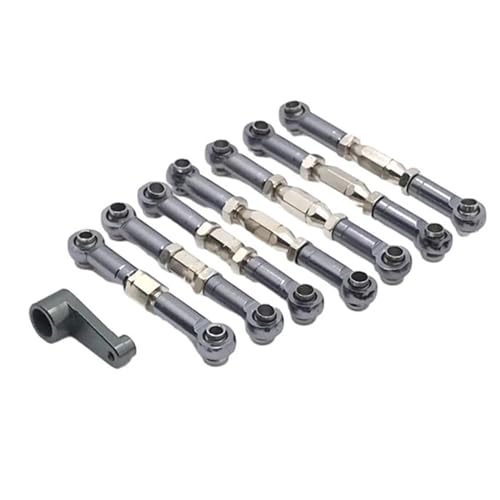 RC Car Spurstange Kompatibel Mit Wltoys 144001 1/14 RC-Autoteil, Lenkstangensatz Aus Aluminiumlegierung, RC-Upgrade-Teil, Radstand, RC-Lenkstangensatz(Gray) von JVRWSC