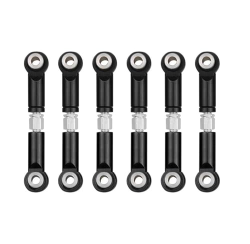 RC Car Spurstange Kompatibel Mit Wltoys A959 A959-B A949 A969 A979 K929 1/18 RC Auto Upgrades Teile Metall Vorne Hinten Spurstangengestänge Servo Link Rod Set(Black) von JVRWSC