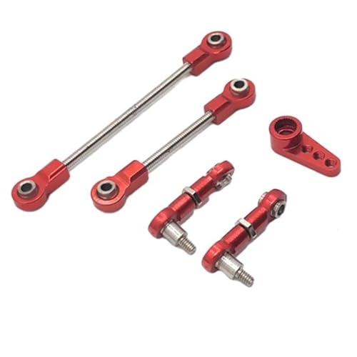 RC Car Spurstange Kompatibel Mit Wltoys K969 1/28 RC-Autoteilzubehör, Ersatzteile, Radstand-Lenkstangensatz Aus Aluminiumlegierung(Red) von JVRWSC