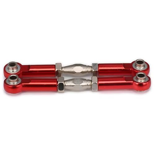 RC Spielzeugautoteile Einstellbare Servogestänge, Die Lenkstangenarme Ziehen, M4-Gewinde, 3 Mm Loch, 69–80 Mm Lang, Für RC, Für Hobby, Für Modellautos, Verbesserte Teile(Red) von JVRWSC