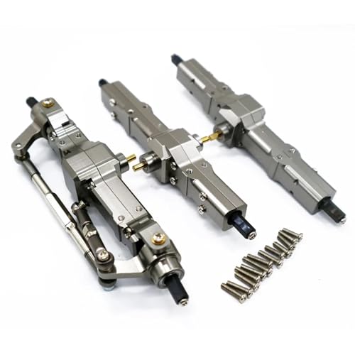 RC Spielzeugautoteile Für WPL C14 C24 B14 B24 B16 B36 Metall Vorne Hinten Brücke Achse Getriebe Box 1/16 RC Auto LKW Für Rock Crawler LKW Modifizierte Teile(Silver) von JVRWSC