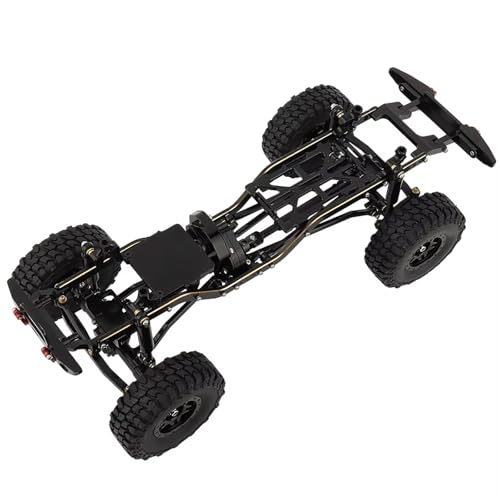RC Spielzeugautoteile Kompatibel Mit 1/24 Für Axial SCX24 AXI00005 RC-Auto-Upgrade-Teile 1:24 DIY Metall-Upgrade-Autorahmen Mit Doppelten Vorderachsen(Black,with Wheels+Bumper) von JVRWSC