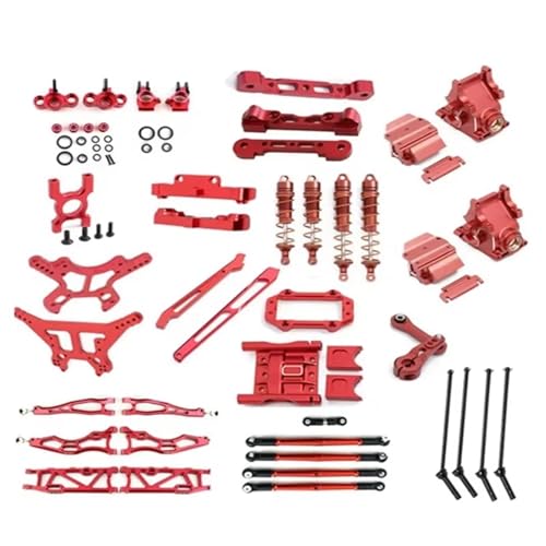RC Spielzeugautoteile Kompatibel Mit Arrma Für Kraton Für Outcast 6S 1/8 RC Auto Metall Zubehör Suspension Arm Stoßdämpfer Antriebswelle(Red) von JVRWSC