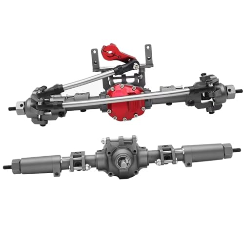 RC Spielzeugautoteile Kompatibel Mit Axial AR44 90047 90046 AX90060 SCX10 II SCX10 II 1/10 RC Crawler Upgrade Aluminiumlegierung CNC Vorder-/Hinterachse Set 30T/8T(Gray,Front and Rear) von JVRWSC
