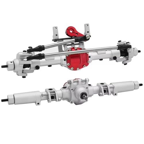 RC Spielzeugautoteile Kompatibel Mit Axial AR44 90047 90046 AX90060 SCX10 II SCX10 II 1/10 RC Crawler Upgrade Aluminiumlegierung CNC Vorder-/Hinterachse Set 30T/8T(Silver,Front and Rear) von JVRWSC