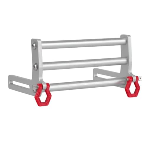 RC Spielzeugautoteile Kompatibel Mit Axial Für SCX10 Für Traxxas Für TRX4 1/10 RC Crawler Auto Upgrades Teile Zubehör Metall Frontstoßstange Mit Abschlepphaken(White) von JVRWSC