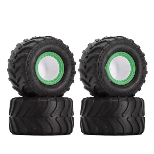 RC Spielzeugautoteile Kompatibel Mit Axial Für SCX24 Für FMS Für FCX24 AX24 (MT1012) 1/24 RC Crawler Auto Für Monster Truck Felge Reifen Set 4PCS 70 * 38mm(Green) von JVRWSC