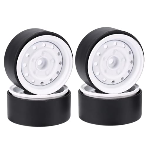 RC Spielzeugautoteile Kompatibel Mit Axial SCX10 Für Traxxas TRX4 D90 Für Redcat Gen8 1/10 RC Crawler Car, 100 G/Stück, Metall, 1,9 Zoll Beadlock-Felge, Radnabe(White) von JVRWSC