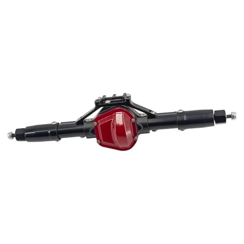 RC Spielzeugautoteile Kompatibel Mit Axial Scx10 4WD D90 1/10 RC-Autozubehör, Upgrade-Teile, Metallische Vorder-, Mittel- Und Hinterachse, Gerade Achse Mit Servobasis(Black,Rear Axle) von JVRWSC