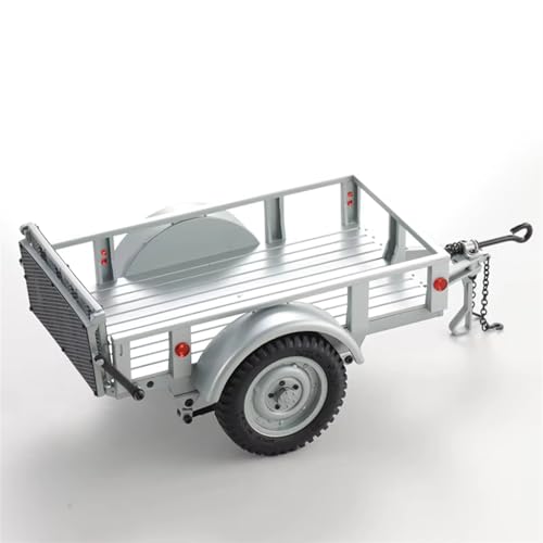 RC Spielzeugautoteile Kompatibel Mit FMS Für LC80 K10 FJ Für Cruiser Für Bronx 1/12 Für Jimny FJ45 H1 Für Hummer 1/18 RC Car Utility Trailer(Silver,A) von JVRWSC