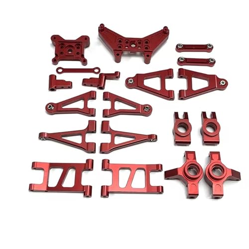 RC Spielzeugautoteile Kompatibel Mit MJX Für Hyper Go RC 14301 14302 1/14 Rc Auto Metall Seering Montage Lenkblock Hinterradnaben Usw. Upgrades Teile Zubehör(Red) von JVRWSC