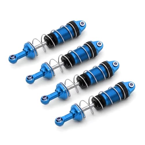 RC Spielzeugautoteile Kompatibel Mit MJX H16 16207 Für WLtoys 144001 144002 Für MN128 Für MN86 G500 RC Autoteile 4PCS Ölhydraulischer Metallstoßdämpfer(Blue) von JVRWSC