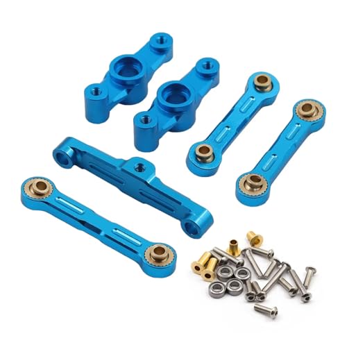 RC Spielzeugautoteile Kompatibel Mit Tamiya Für TT02 TT-02 TT-02D 1/10 RC Drift Autoteile Aluminium Kugellager Kurbel Lenkung Link Set(Blue) von JVRWSC