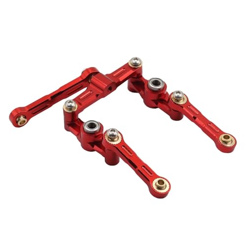 RC Spielzeugautoteile Kompatibel Mit Tamiya Für TT02 TT-02 TT-02D 1/10 RC Drift Autoteile Aluminium Kugellager Kurbel Lenkung Link Set(Red) von JVRWSC
